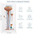 Whimsical Celestial Jellyfish Adventure Beach Towel