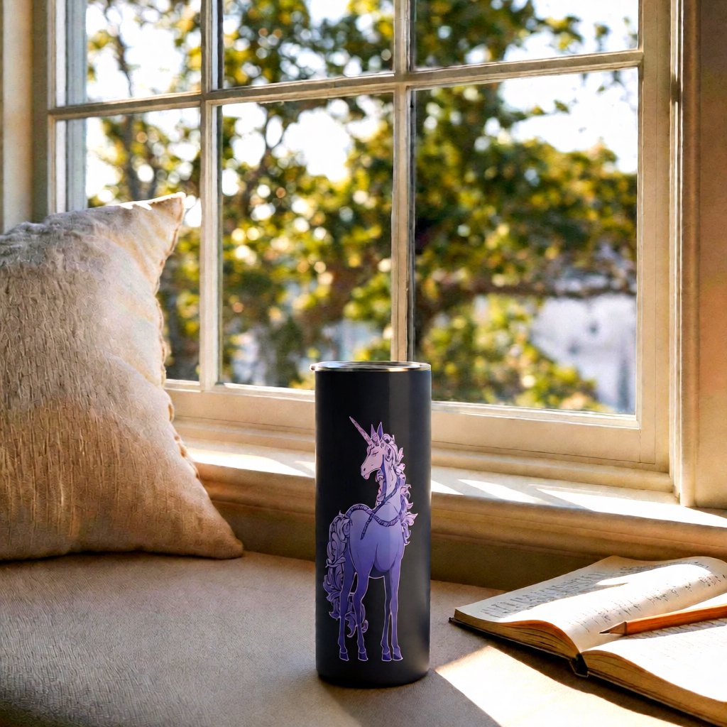 Violet Filigree Unicorn 20oz Tumbler