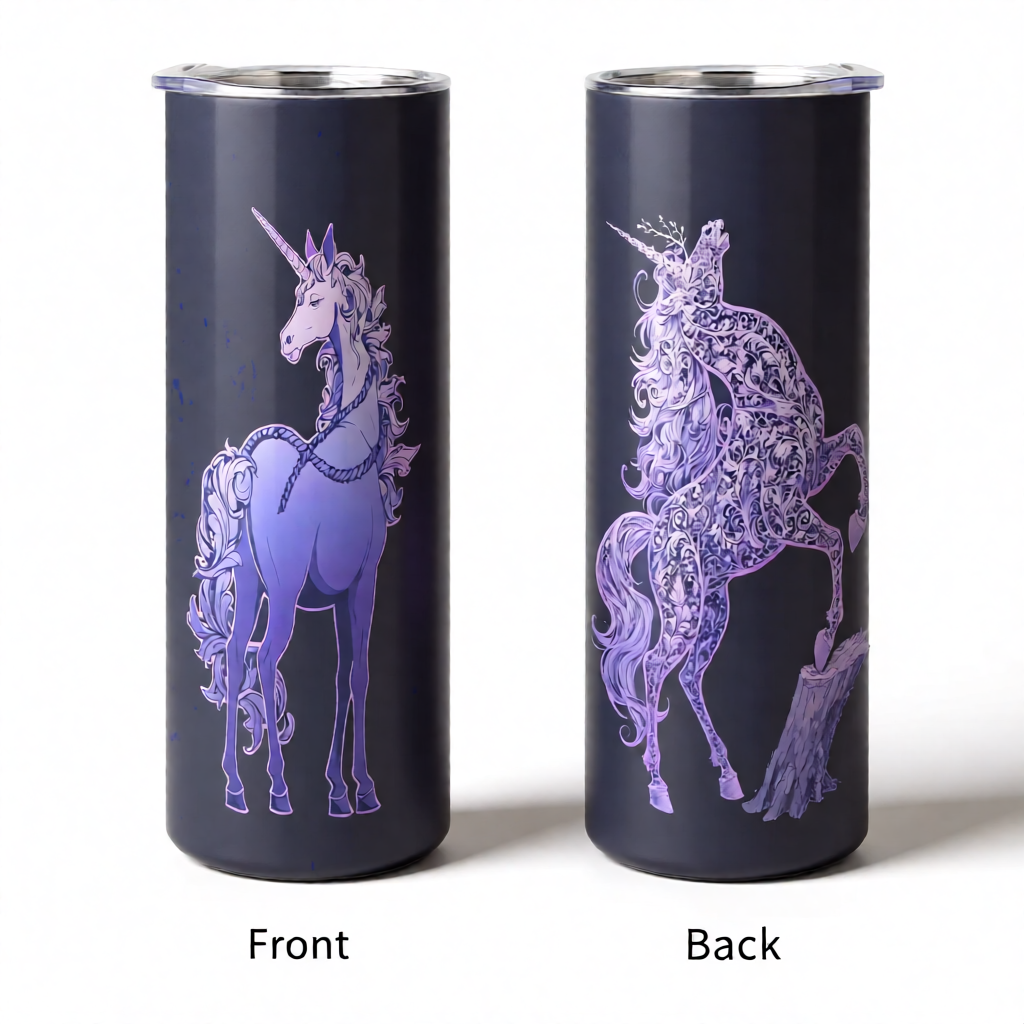 Violet Filigree Unicorn 20oz Tumbler